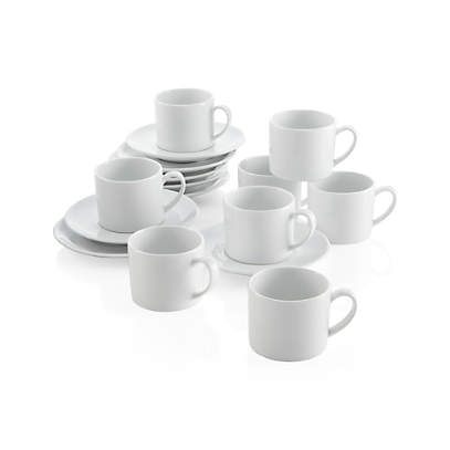 Crate&Barrel Aspen Espresso Cup with Saucer, Set of 8