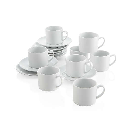 Aspen 4-oz. Espresso Cup with Saucer, Set of 8