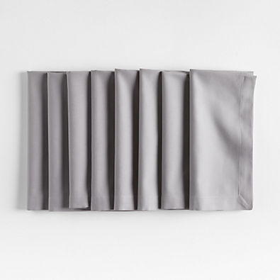 View Aspen Metal Grey Organic Cotton Napkins, Set of 8 details