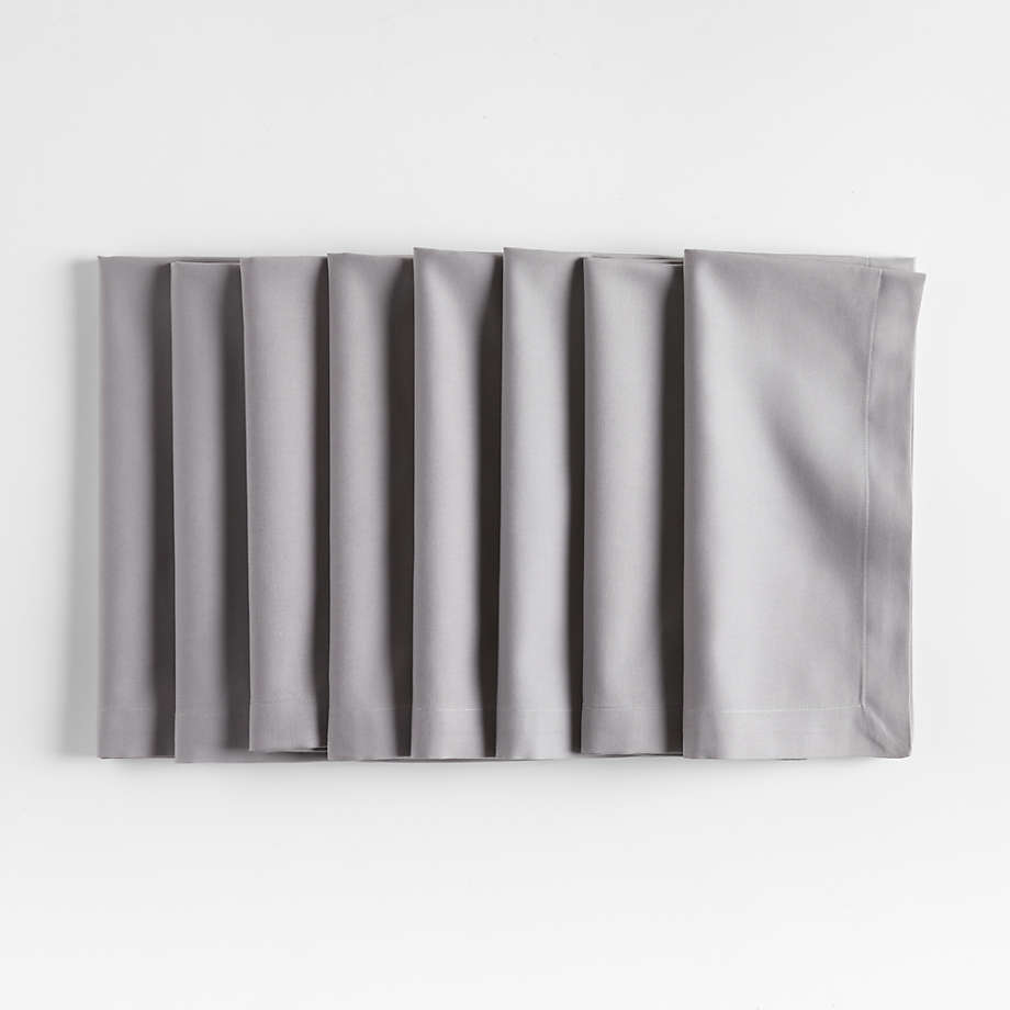 Aspen Metal Grey Organic Cotton Napkins, Set of 8 + Reviews | Crate & Barrel