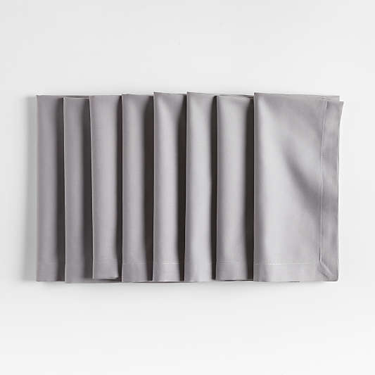 Aspen Metal Grey Organic Cotton Napkins, Set of 8