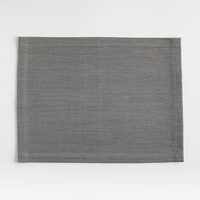 View Grasscloth Rectangular Metal Grey Cotton Placemat details