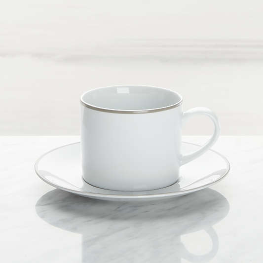 Aspen Grey Band Cup and Saucer