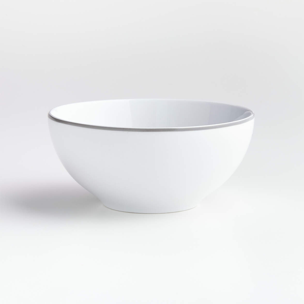 Aspen 6.25" Band Grey Cereal bowl + Reviews Crate & Barrel