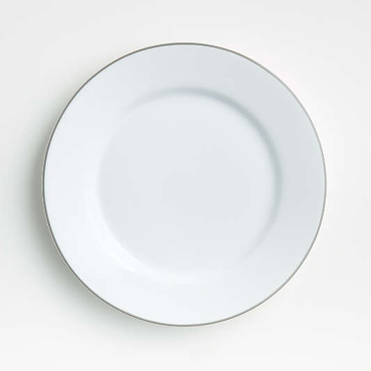 Aspen Rimmed Grey Band Dinner Plate