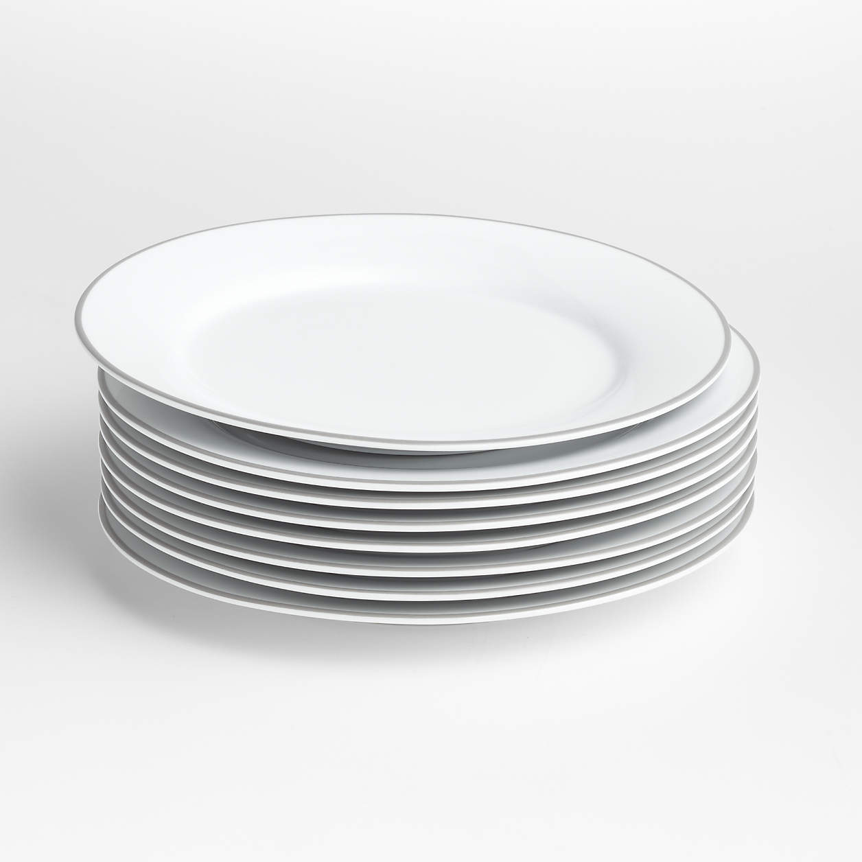 Aspen Rimmed Grey Band Salad Plates 8.25", Set of Eight + Reviews