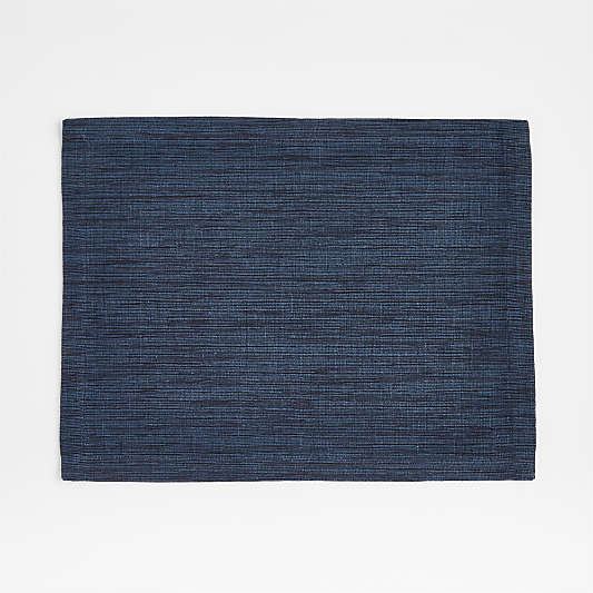 Grasscloth Rectangular Deep Indigo Cotton Placemat