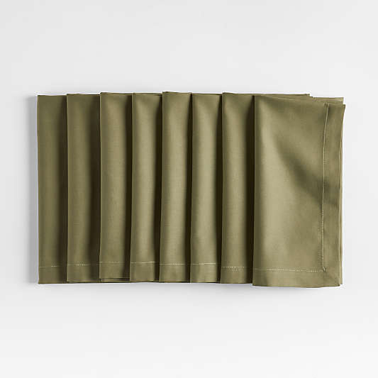 Aspen Desert Green Cotton Napkins, Set of 8