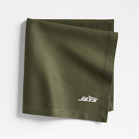 NFL New York Jets Aspen Burnt Green Organic Cotton Napkins, Set of 4