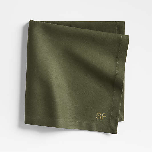 Aspen Burnt Green Organic Cotton Napkins, Set of 8