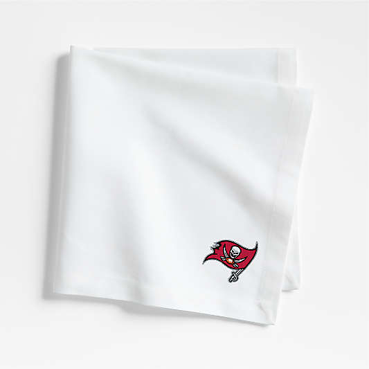NFL Tampa Bay Buccaneers Aspen Crisp White Organic Cotton Napkin, Set of 4