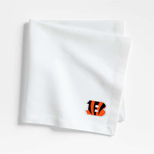 NFL Cincinnati Bengals Aspen Crisp White Organic Cotton Napkin, Set of 4