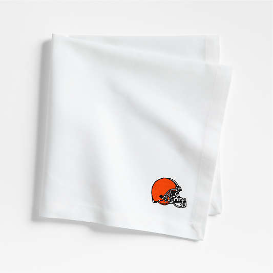 NFL Cleveland Browns Aspen Crisp White Organic Cotton Napkin, Set of 4