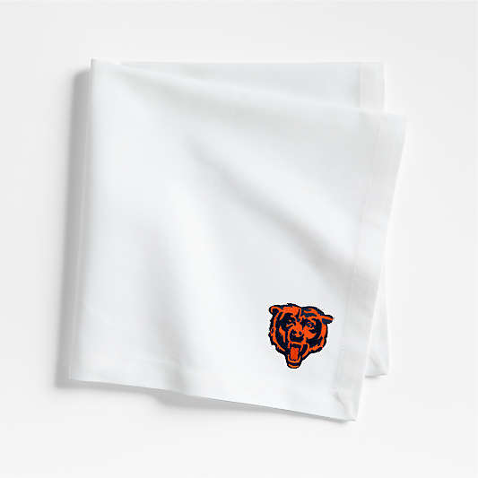 NFL Chicago Bears Aspen Crisp White Organic Cotton Napkin, Set of 4