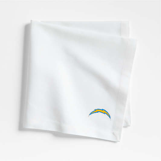 NFL Los Angeles Chargers Aspen Crisp White Organic Cotton Napkin, Set of 4