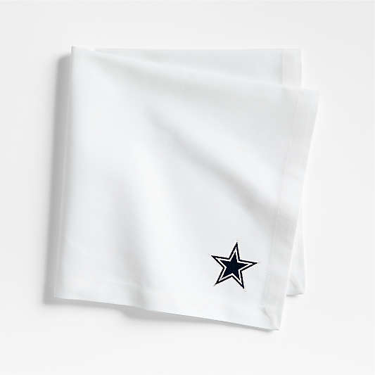 NFL Dallas Cowboys Aspen Crisp White Organic Cotton Napkin, Set of 4