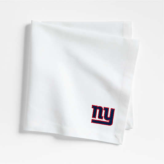 NFL New York Giants Aspen Crisp White Organic Cotton Napkin, Set of 4
