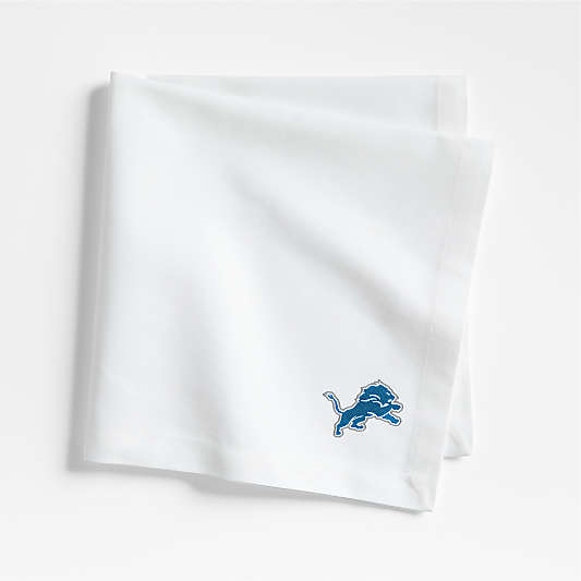 NFL Detroit Lions Aspen Crisp White Organic Cotton Napkin, Set of 4