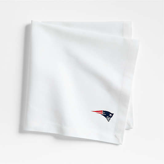 NFL New England Patriots Aspen Crisp White Organic Cotton Napkin, Set of 4