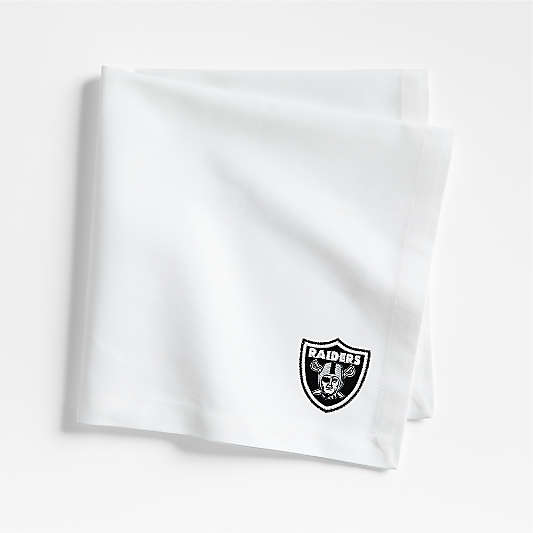 NFL Las Vegas Raiders Aspen Crisp White Organic Cotton Napkin, Set of 4