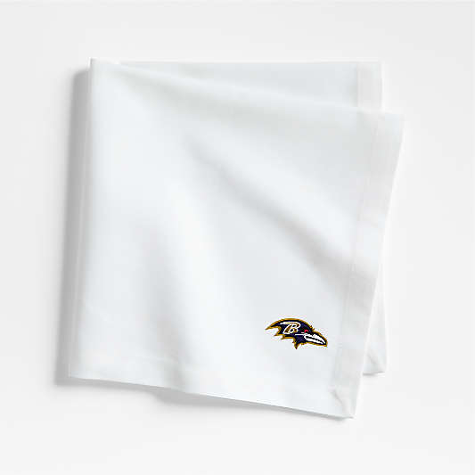 NFL Baltimore Ravens Aspen Crisp White Organic Cotton Napkin, Set of 4