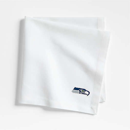 NFL Seattle Seahawks Aspen Crisp White Organic Cotton Napkin, Set of 4
