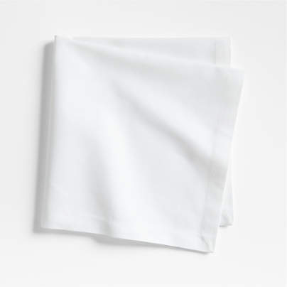 Craft Crisp White Organic Cotton Fringe Napkin + Reviews | Crate & Barrel