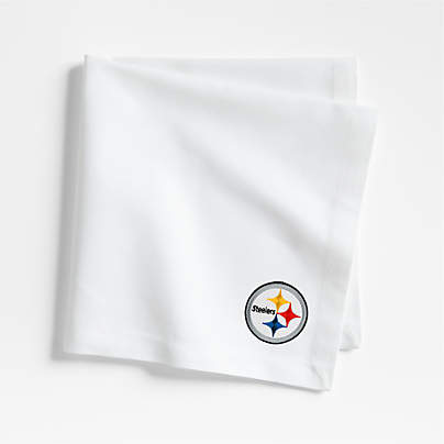 NFL Pittsburgh Steelers Aspen Crisp White Organic Cotton Napkin, Set of 4