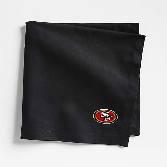 NFL San Francisco 49ers Aspen Ink Black Organic Cotton Napkins, Set of 4