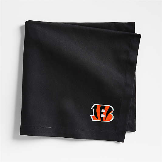 NFL Cincinnati Bengals Aspen Ink Black Organic Cotton Napkins, Set of 4