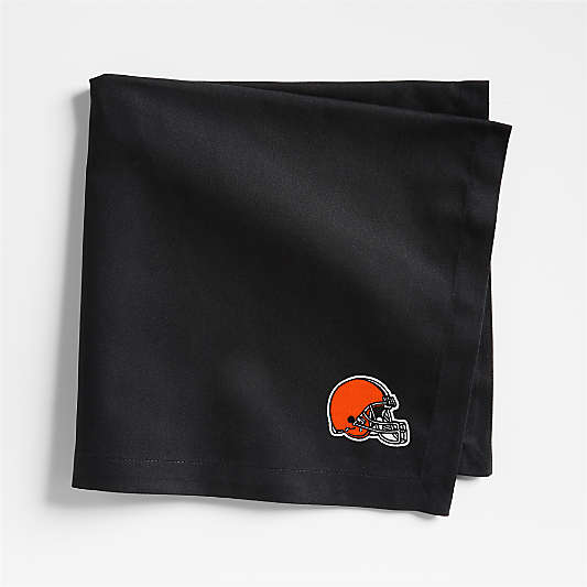 NFL Cleveland Browns Aspen Ink Black Organic Cotton Napkins, Set of 4