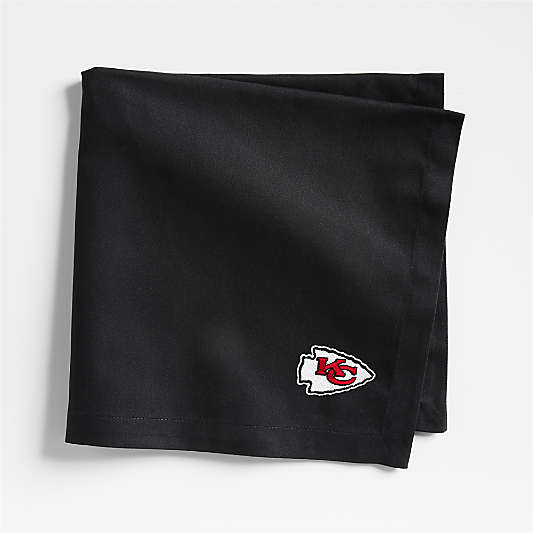 NFL Kansas City Chiefs Aspen Ink Black Organic Cotton Napkins, Set of 4