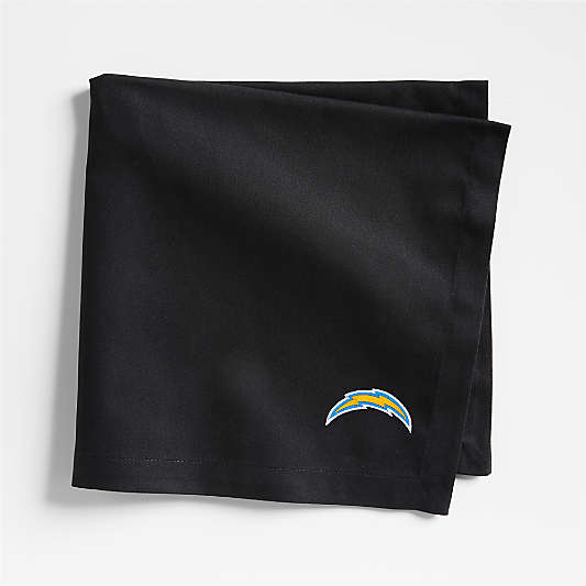 NFL Los Angeles Chargers Aspen Ink Black Organic Cotton Napkins, Set of 4