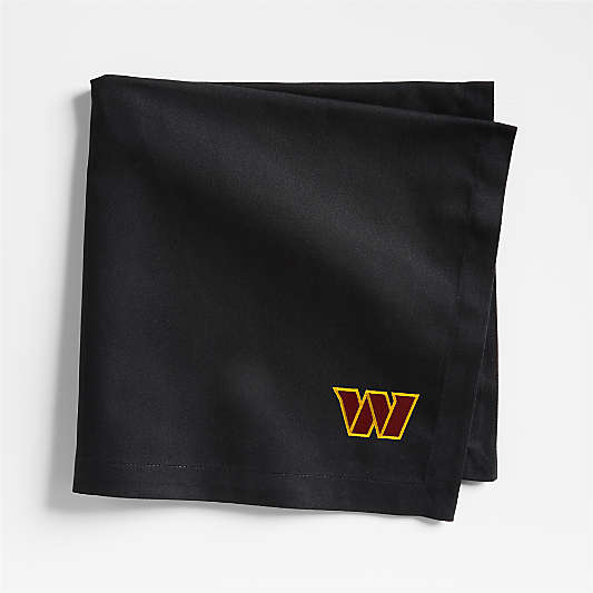 NFL Washington Commanders Aspen Ink Black Organic Cotton Napkins, Set of 4