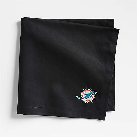 NFL Miami Dolphins Aspen Ink Black Organic Cotton Napkins, Set of 4