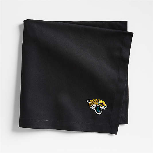 NFL Jacksonville Jaguars Aspen Ink Black Organic Cotton Napkins, Set of 4