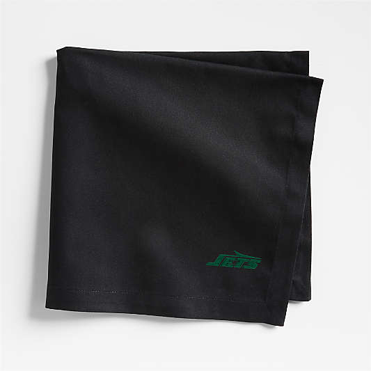 NFL New York Jets Aspen Ink Black Organic Cotton Napkins, Set of 4