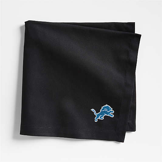 NFL Detroit Lions Aspen Ink Black Organic Cotton Napkins, Set of 4