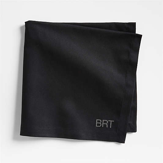 Aspen Ink Black Organic Cotton Napkins, Set of 8