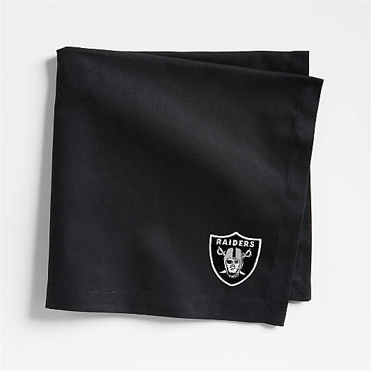 NFL Las Vegas Raiders Aspen Ink Black Organic Cotton Napkins, Set of 4