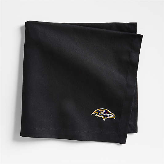 NFL Baltimore Ravens Aspen Ink Black Organic Cotton Napkins, Set of 4