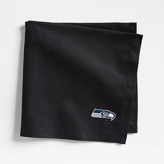 NFL Seattle Seahawks Aspen Ink Black Organic Cotton Napkins, Set of 4