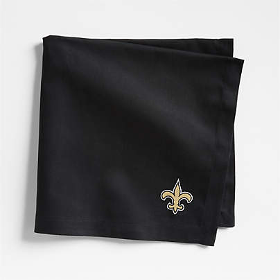 NFL New Orleans Saints Aspen Ink Black Organic Cotton Napkins, Set of 4
