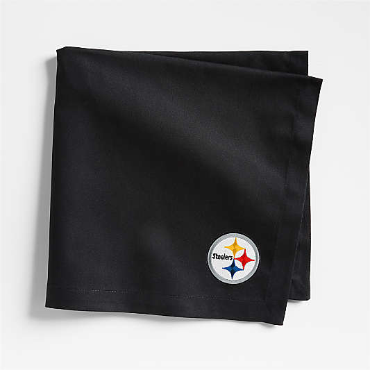 NFL Pittsburgh Steelers Aspen Ink Black Organic Cotton Napkins, Set of 4