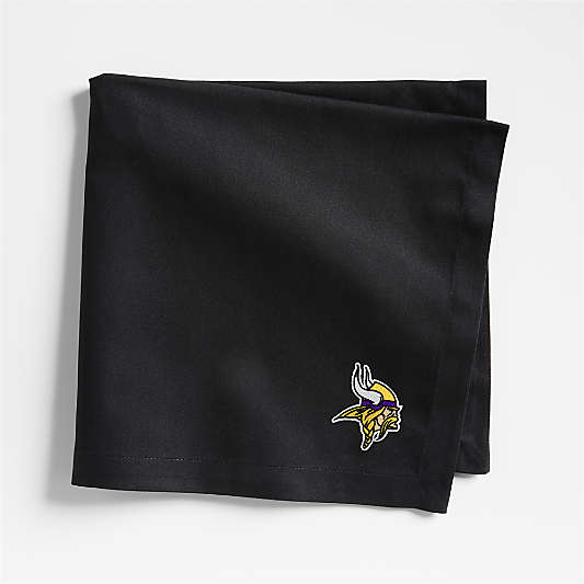 NFL Minnesota Vikings Aspen Ink Black Organic Cotton Napkins, Set of 4