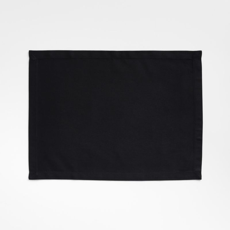 Aspen Ink Black Organic Cotton Placemat + Reviews | Crate & Barrel