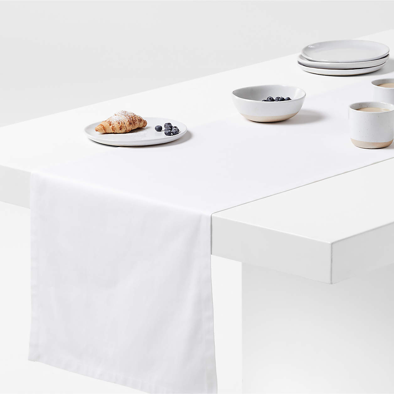 Aspen 120" Crisp White Organic Cotton Table Runner + Reviews Crate