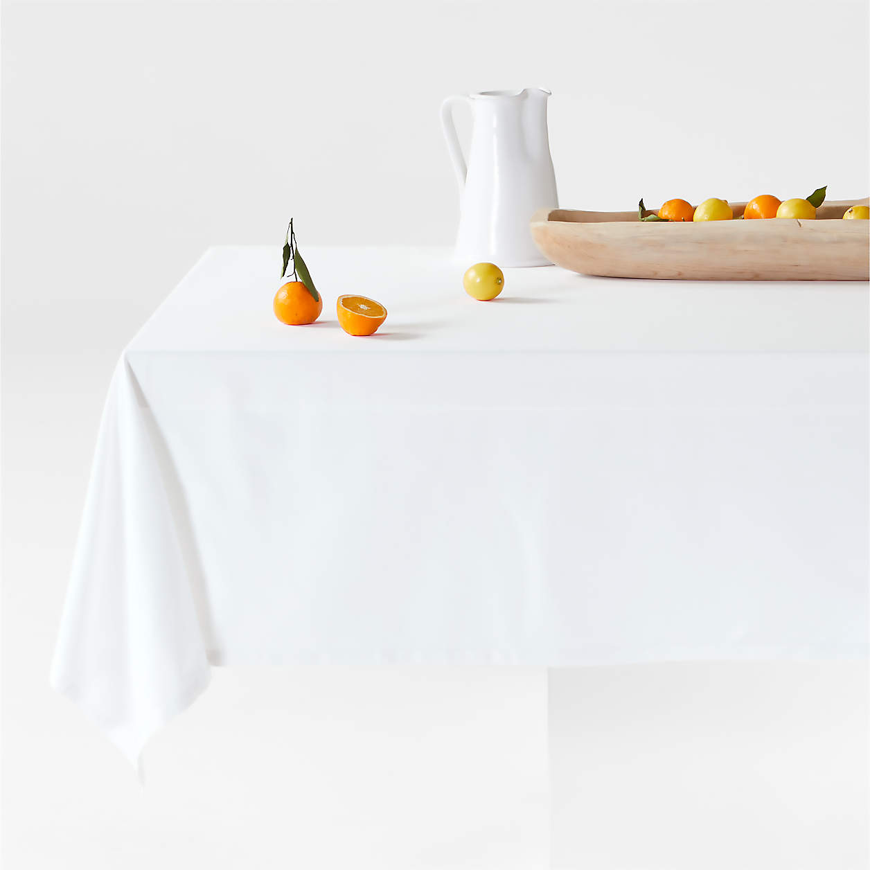 Aspen 60"x120" Crisp White Organic Cotton Tablecloth + Reviews Crate