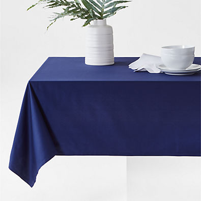 View Aspen 60"x120" Deep Indigo Organic Cotton Tablecloth details