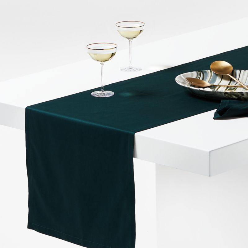 Aspen Organic Spruce Green Runner 120" Crate & Barrel